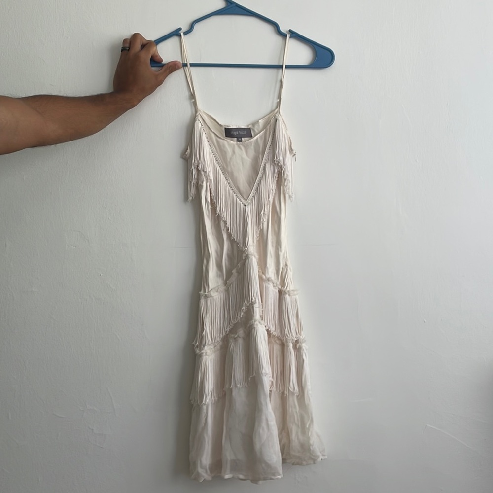 Vintage Magali Pascal Fringe Mini Slip Dress fits like XS